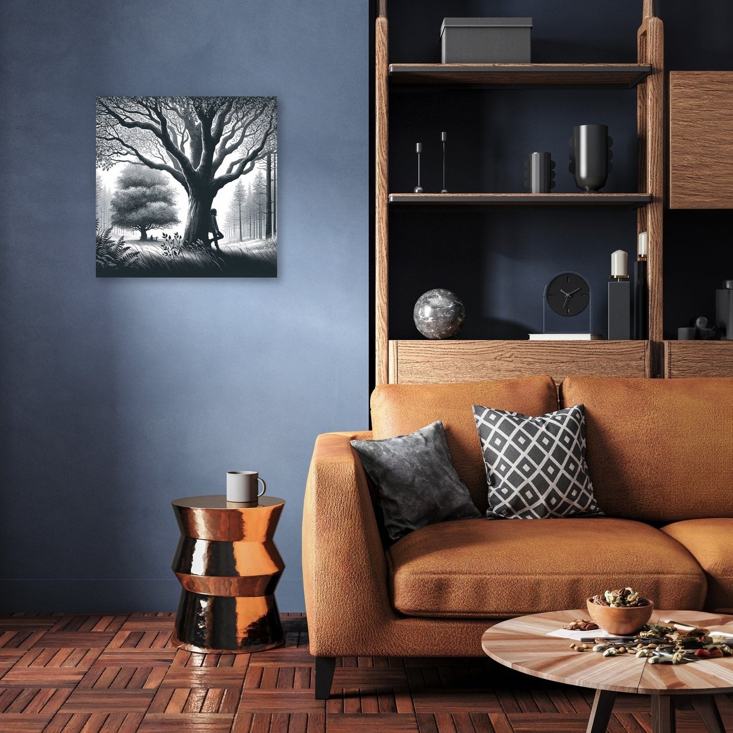 Silver Silhouettes Unite Canvas