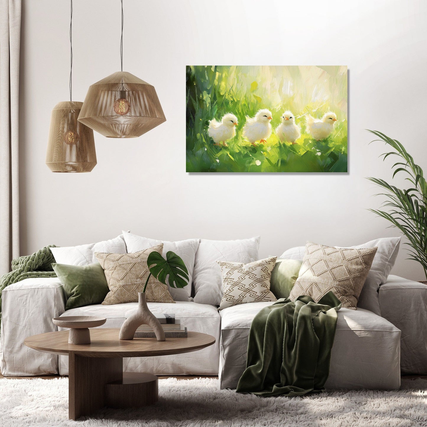 Chicks in Springtime Canvas