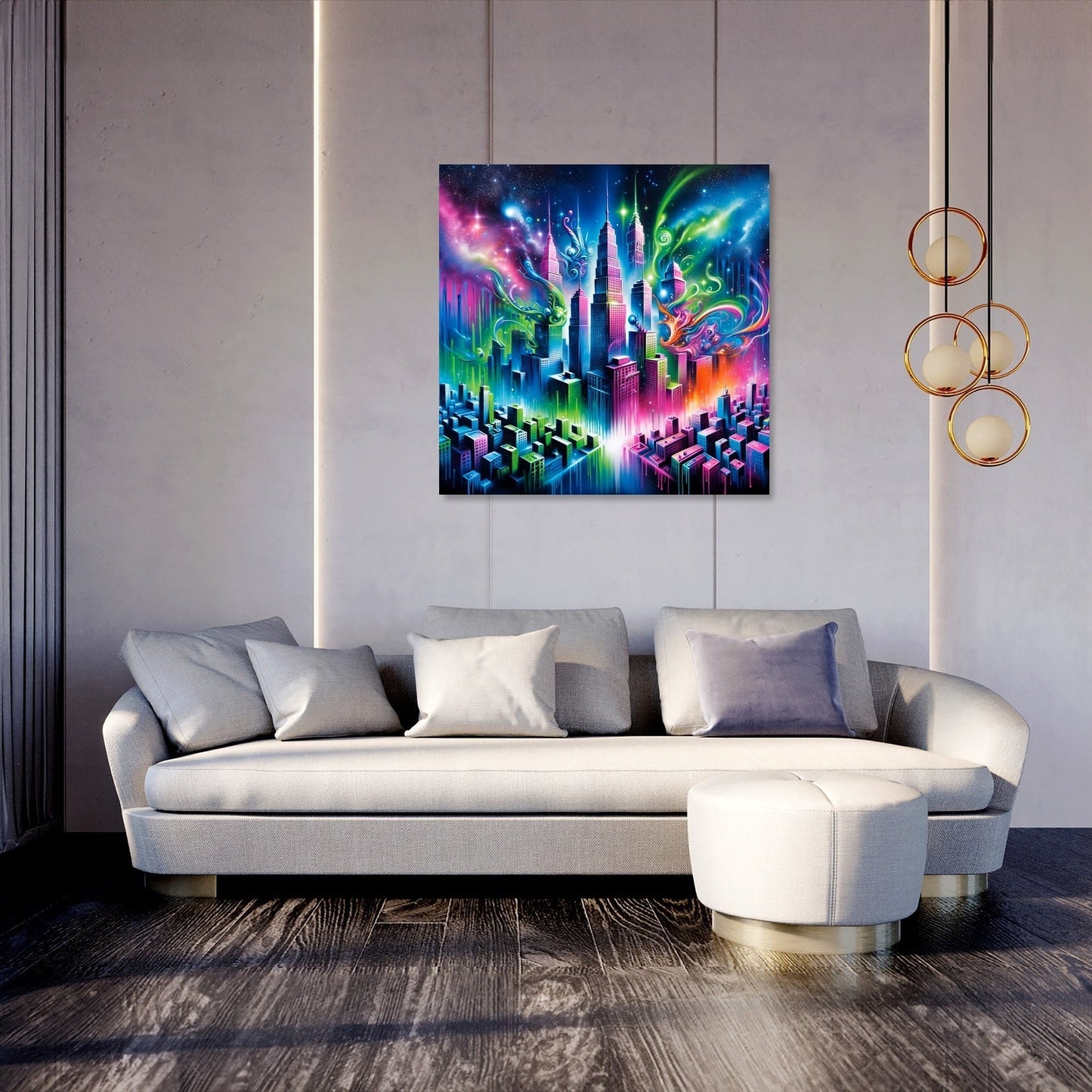 Neon Dreamscape Canvas