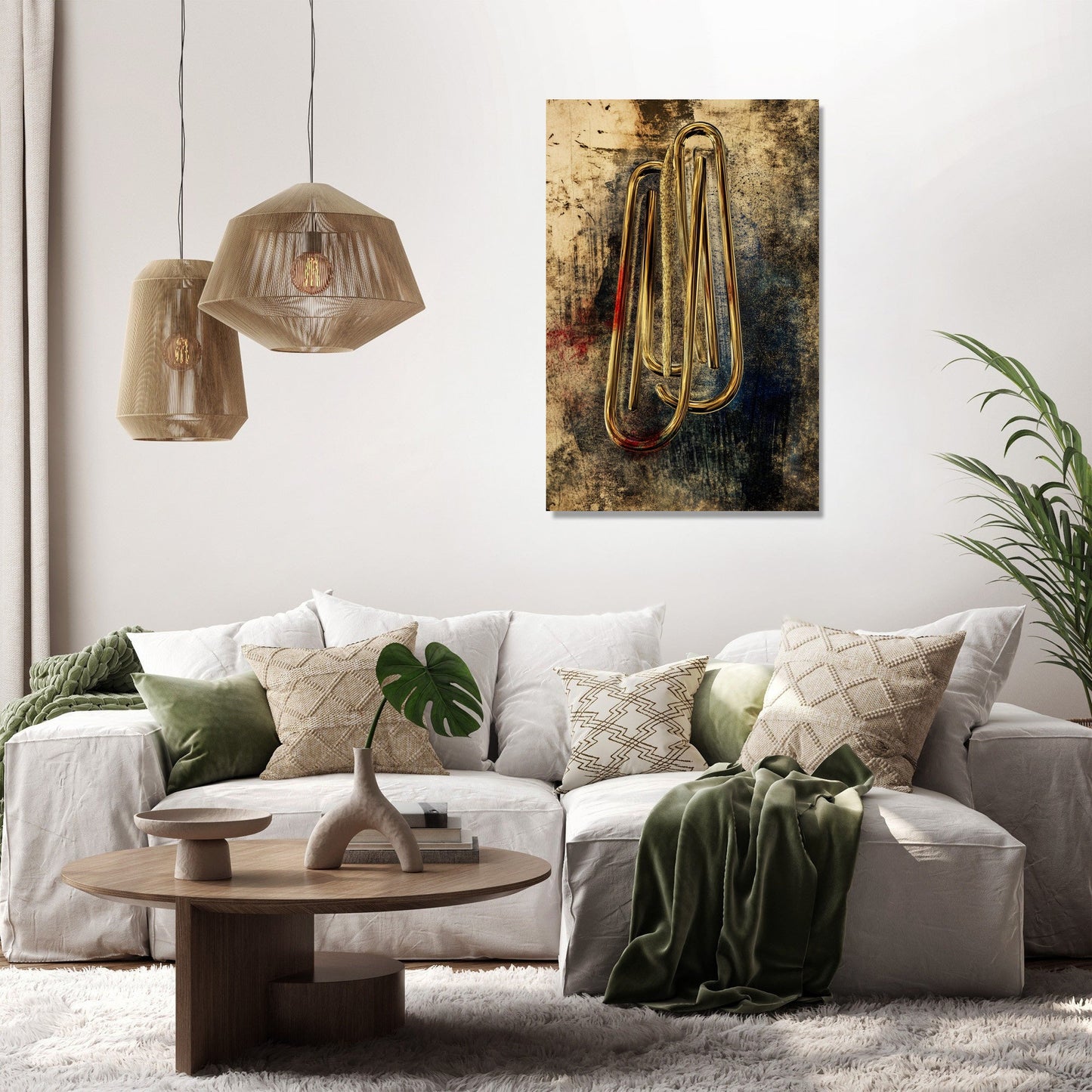Golden Paperclip Canvas