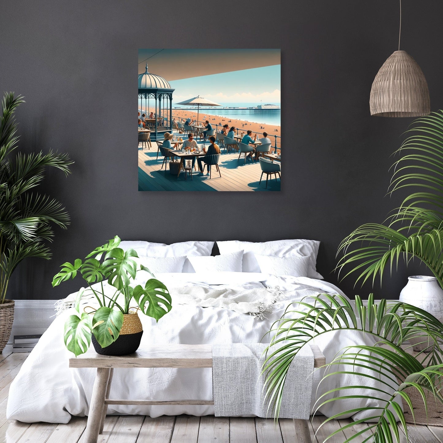 Contemporary Brighton Café Canvas