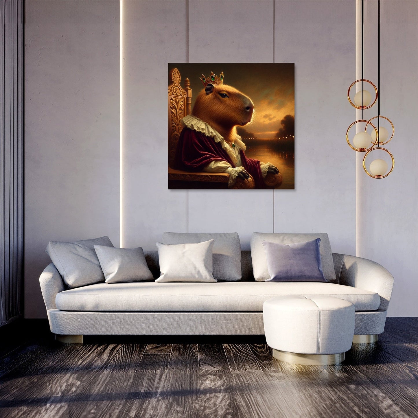 Regal Capybara Twilight Canvas