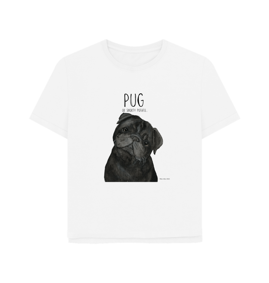 Snorty Potato Women’s Relaxed Fit Tee – Pug Life, Comfier Than Ever!