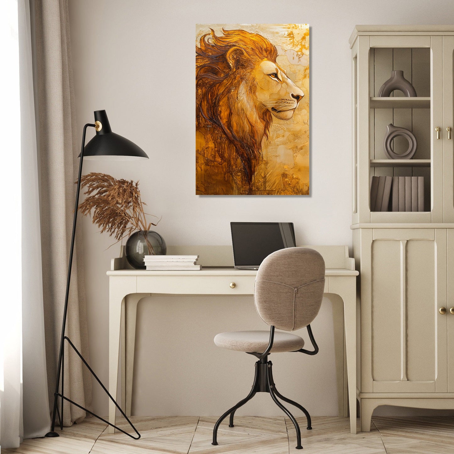 Contemplative Lion Canvas