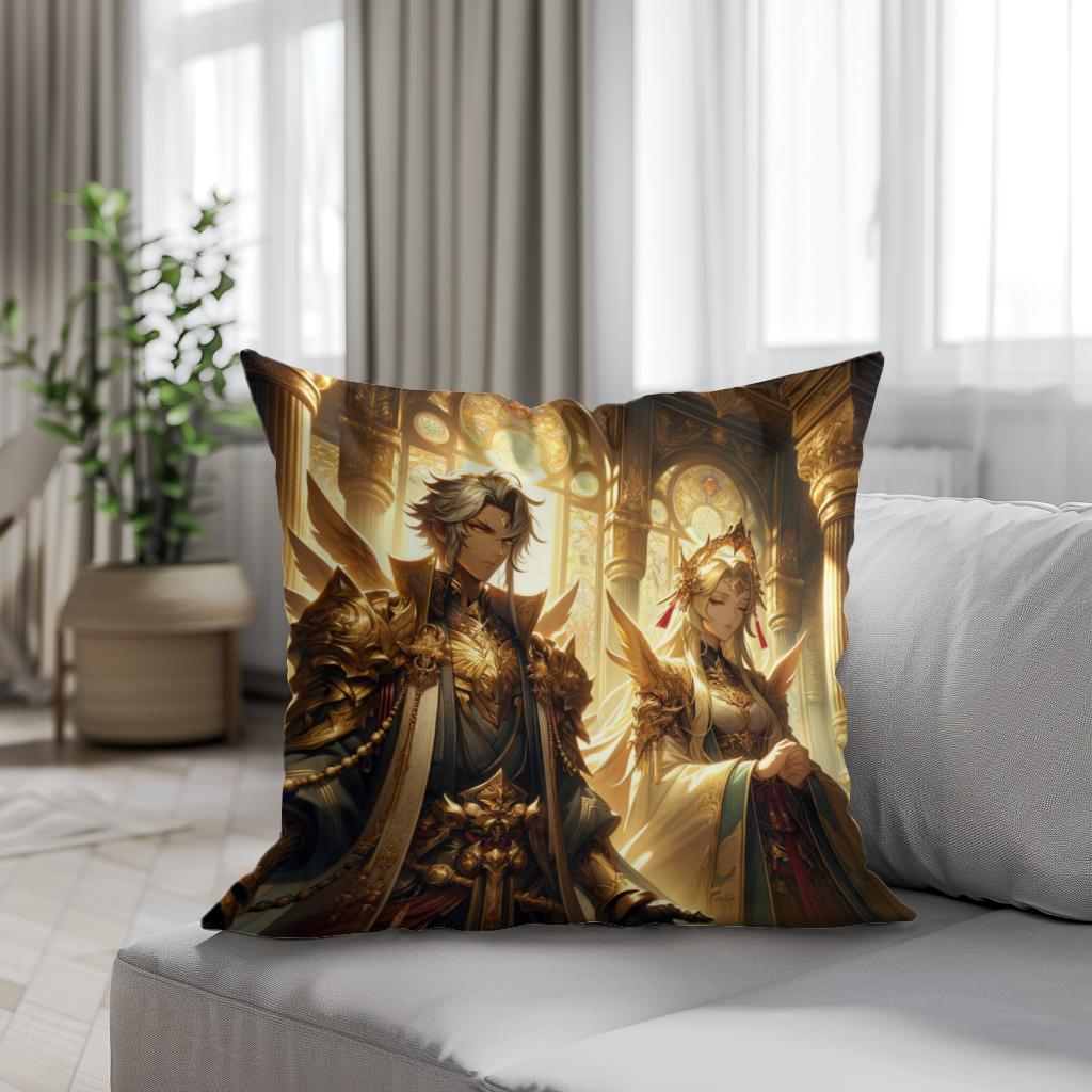 Temple Guardians Cotton Cushion