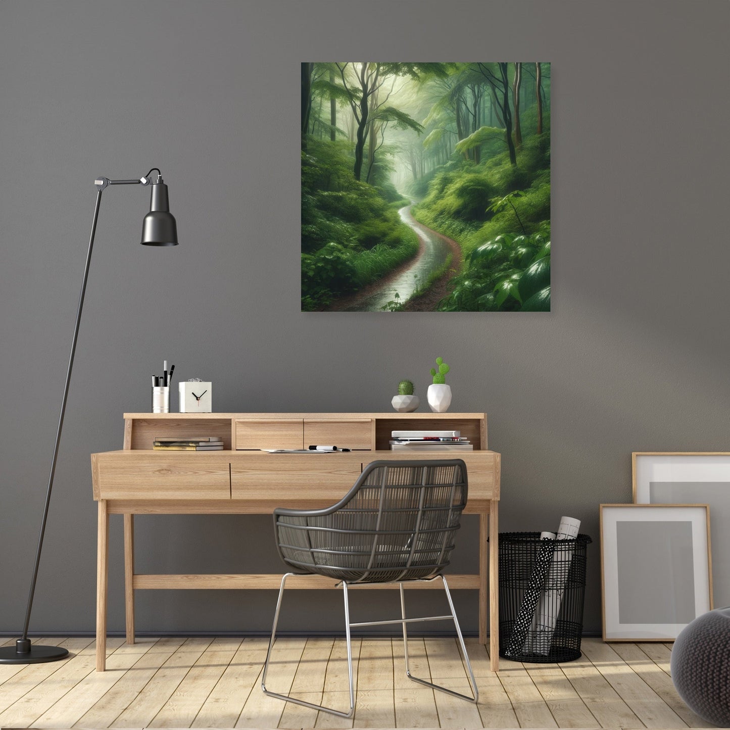 Rainy Forest Pathway Canvas