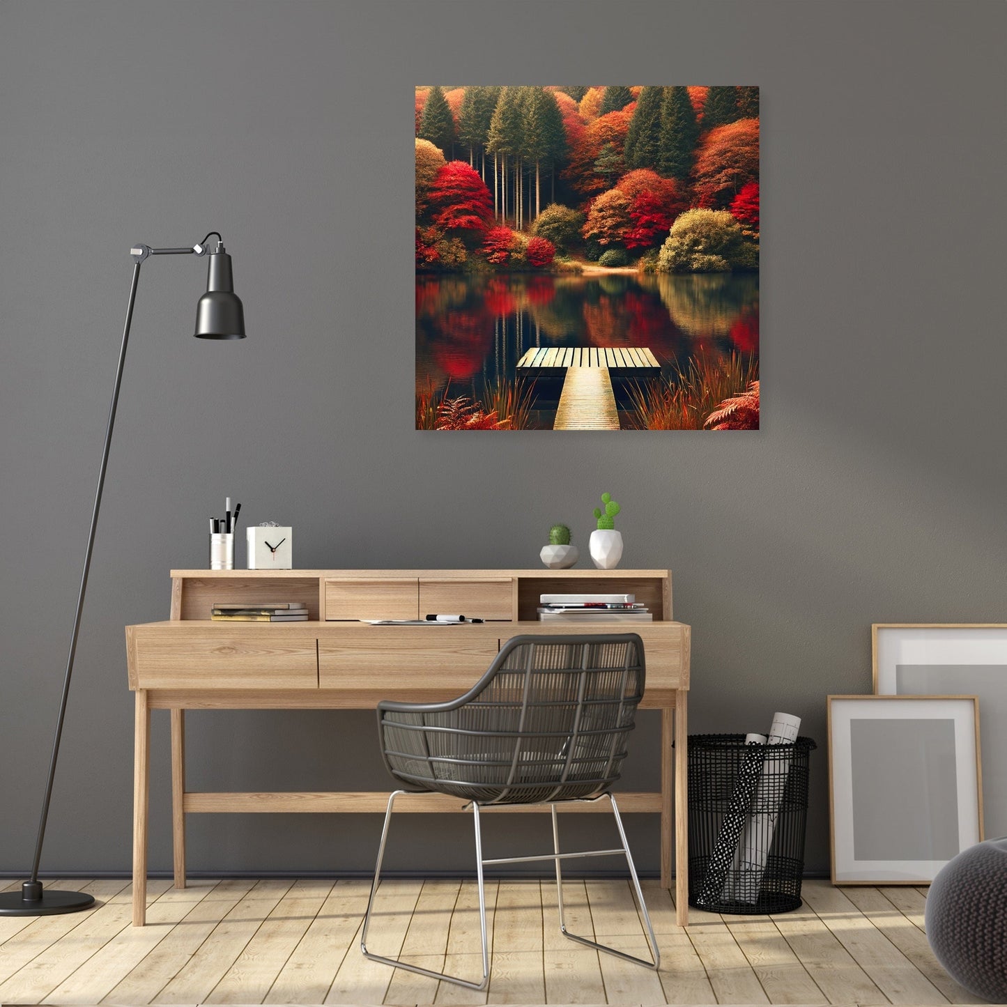 Autumn Lake Tranquillity Canvas