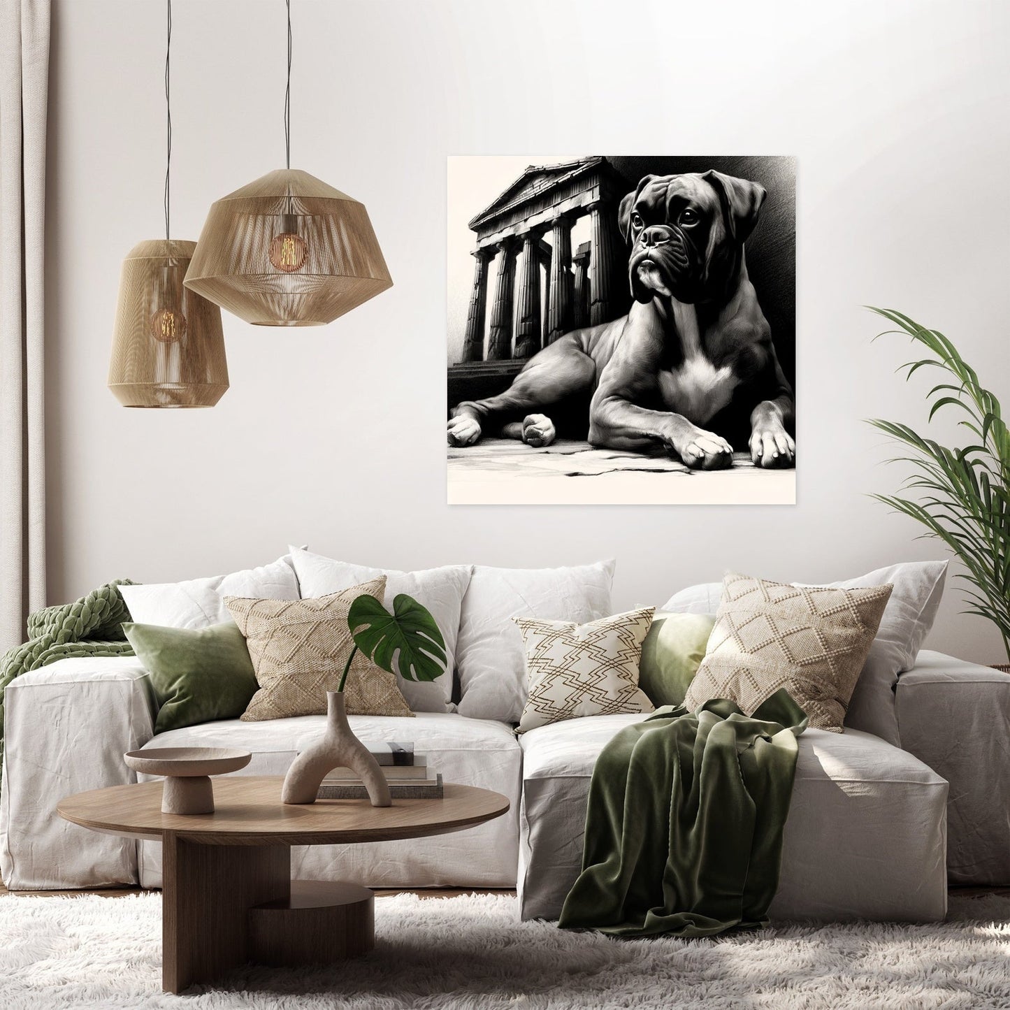 Old World Charm Boxer in Repose Canvas