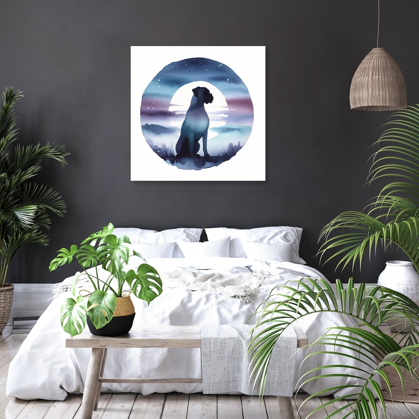Twilight Vigil Boxer Silhouette Canvas