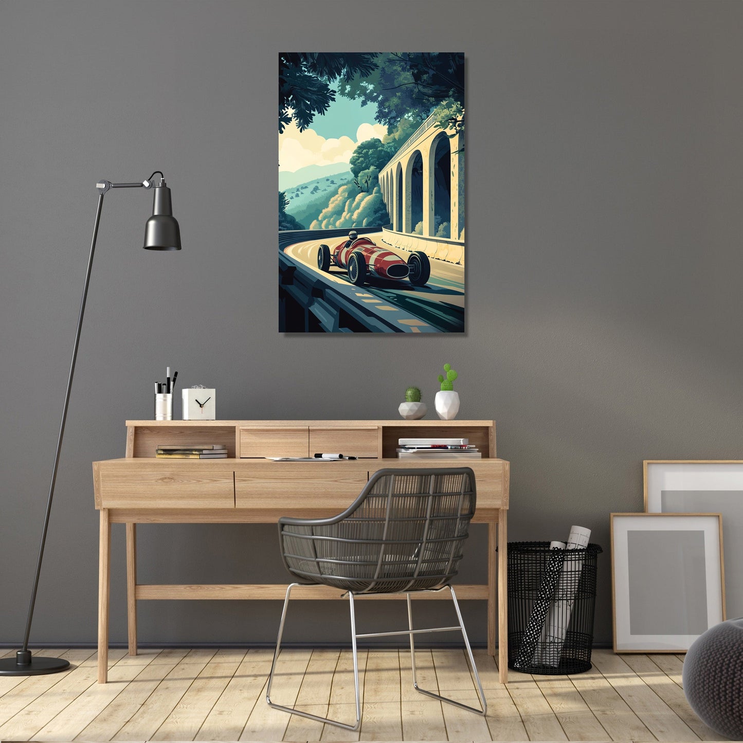 Racing Car Under Bridge Canvas