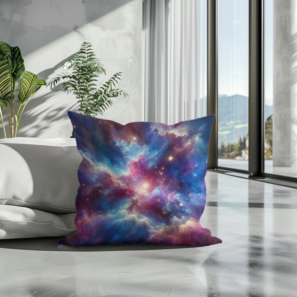 Starry Nebula Artwork Cotton Cushion