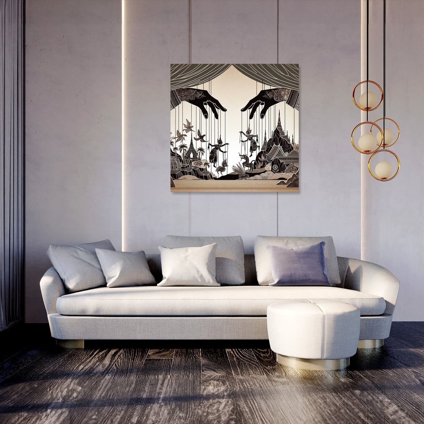 Enchanted Puppeteer's Silhouette Canvas