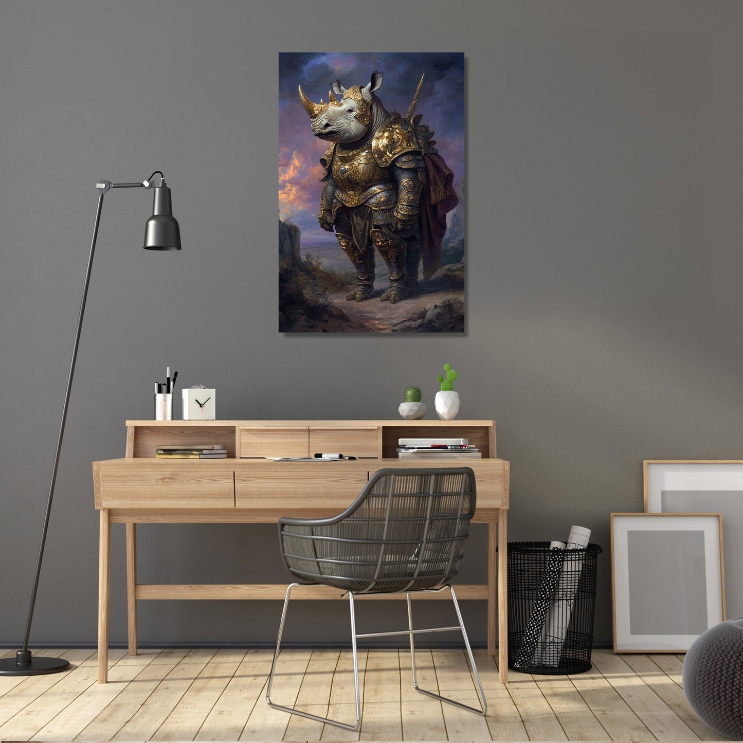 Twilight Majesty Rhino Canvas