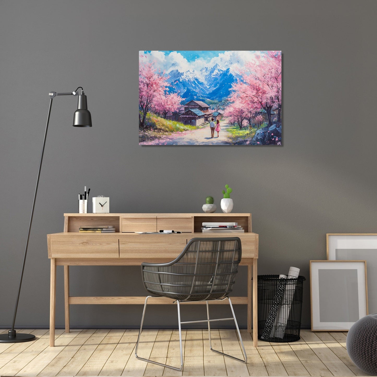 Spring Harmony Village Canvas