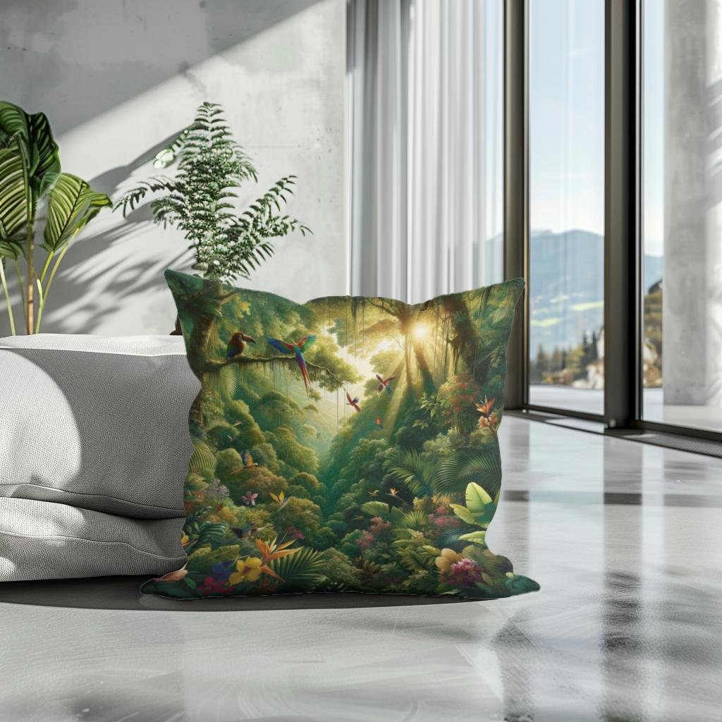 Verdant Canopy Cotton Cushion
