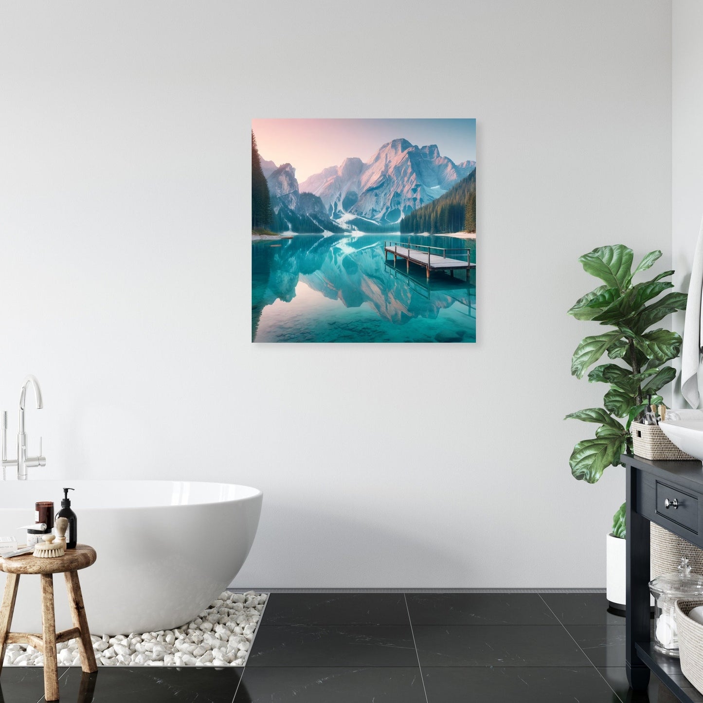 Mountain Lake Serenity Canvas