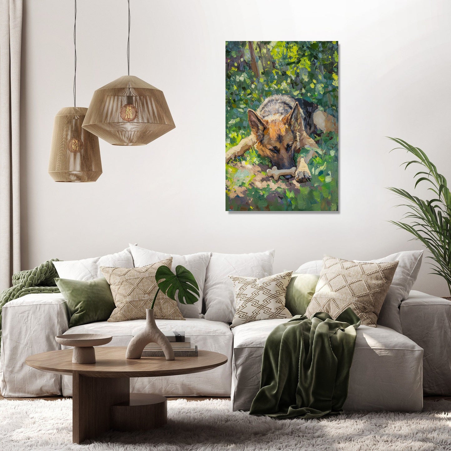 German Shepherd's Garden Canvas