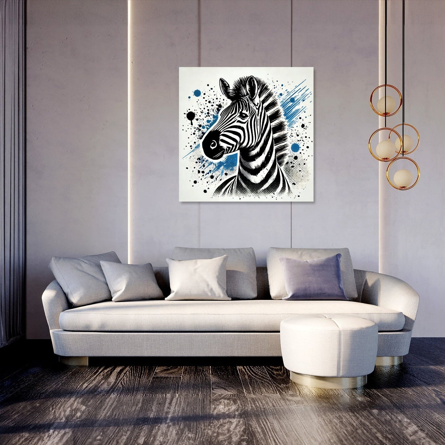 Splatter Zebra Canvas