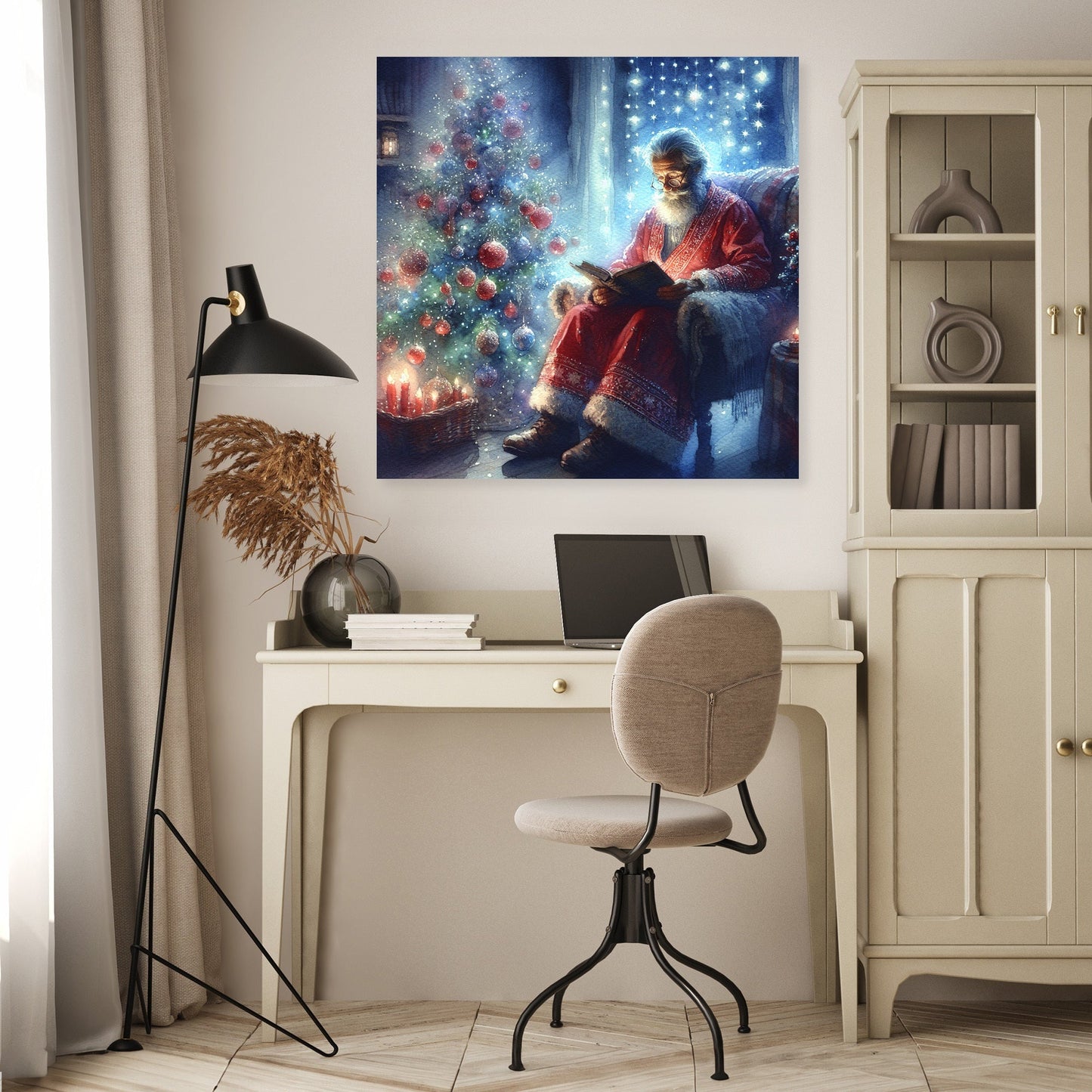 Santa's Reflective Eve Canvas