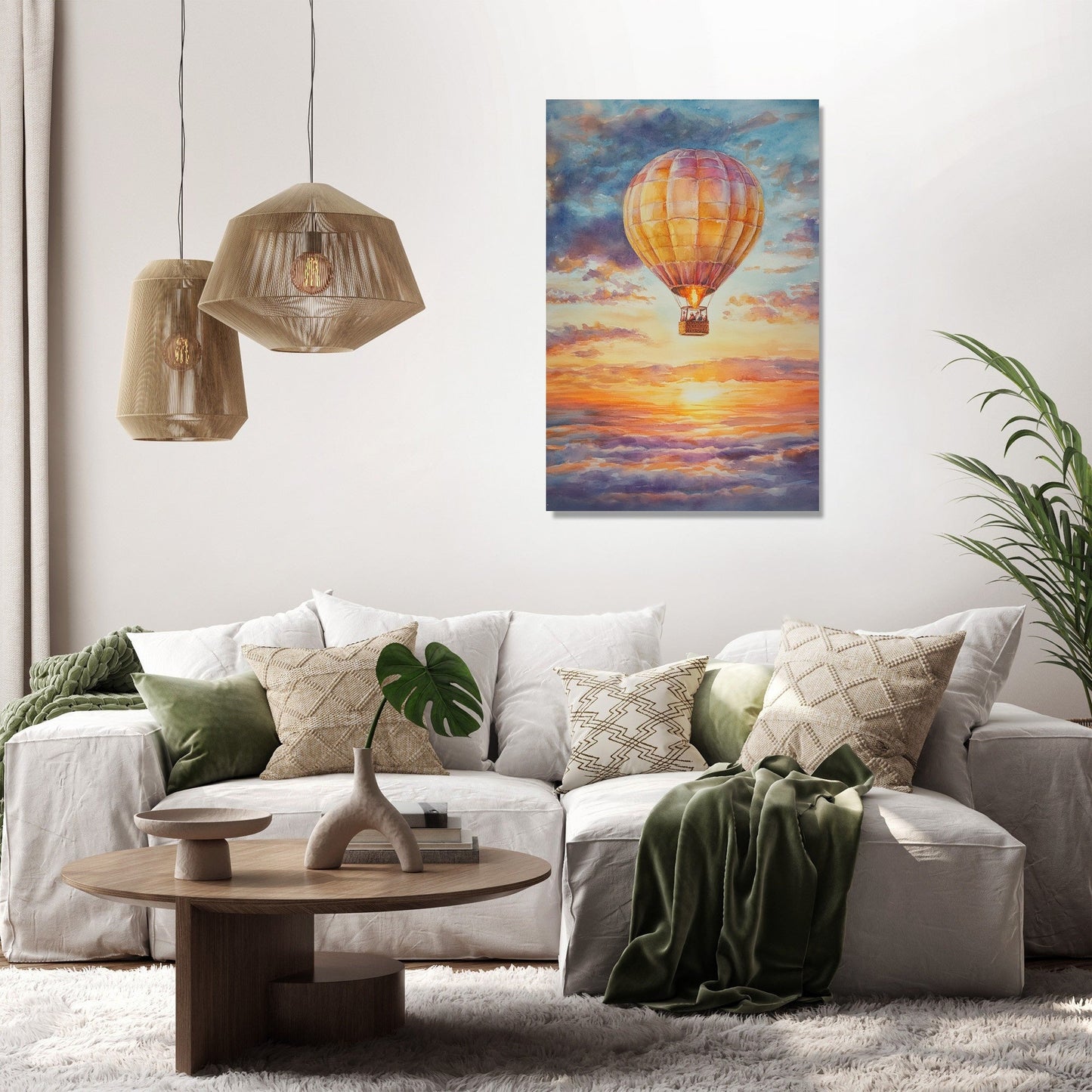 Nostalgic Sunset Balloon Canvas