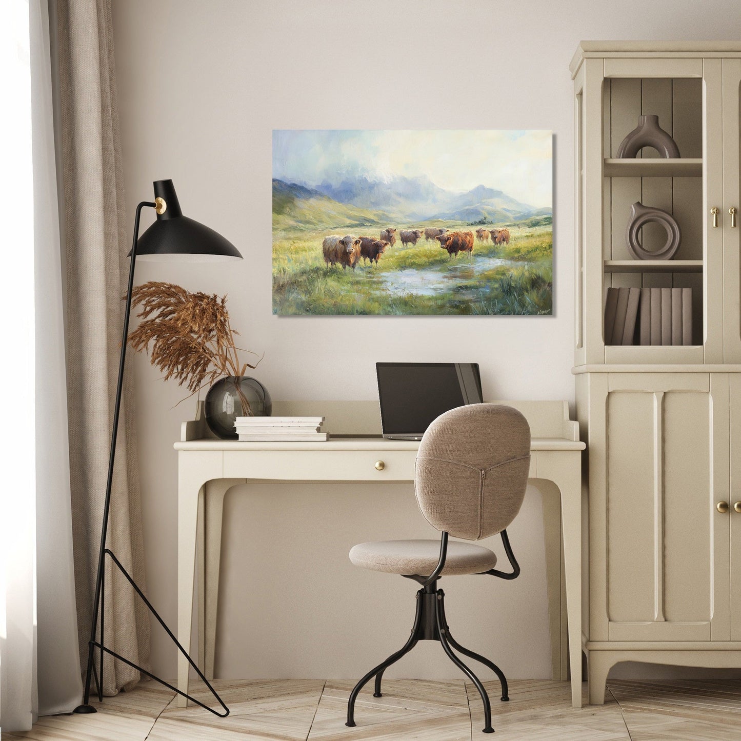 Highland Morning Serenity Canvas