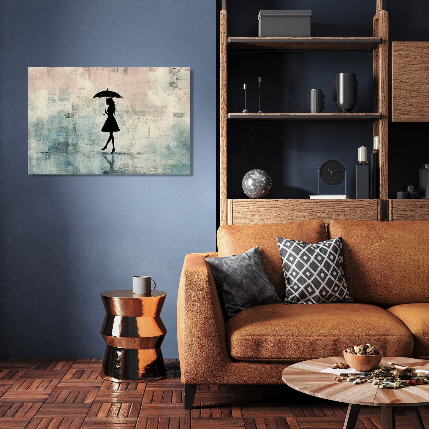Woman with Umbrella Canvas