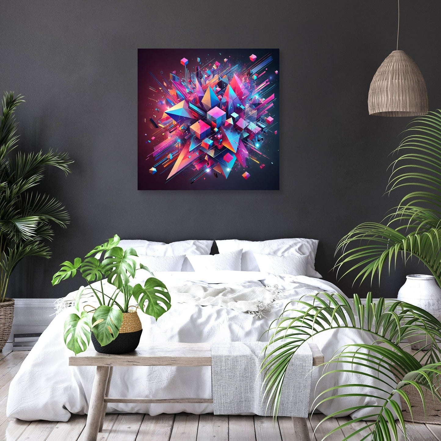 Fractured Geometry Chaos Canvas