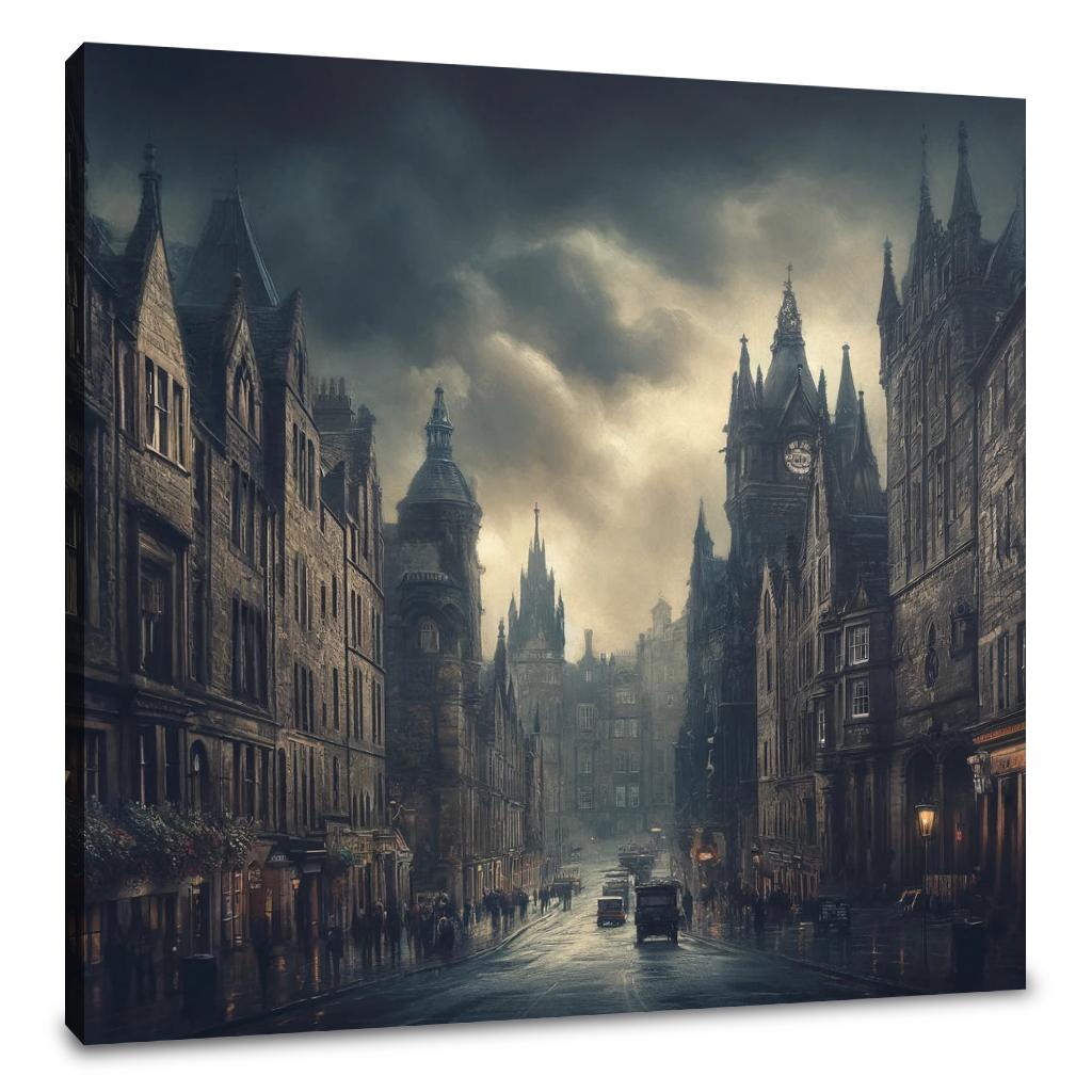 Edinburgh's Victorian Shadows on the Royal Mile Canvas