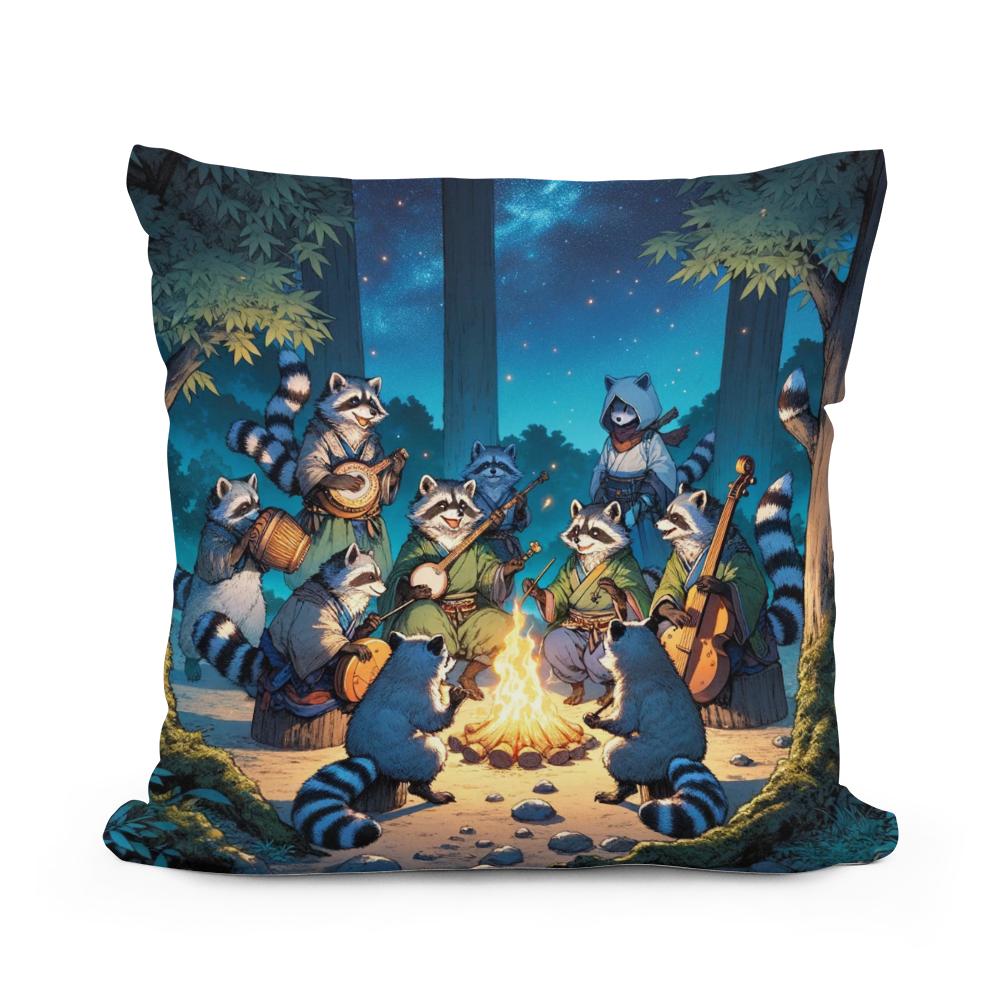 Enchanted Tanuki Festivity Cotton Cushion