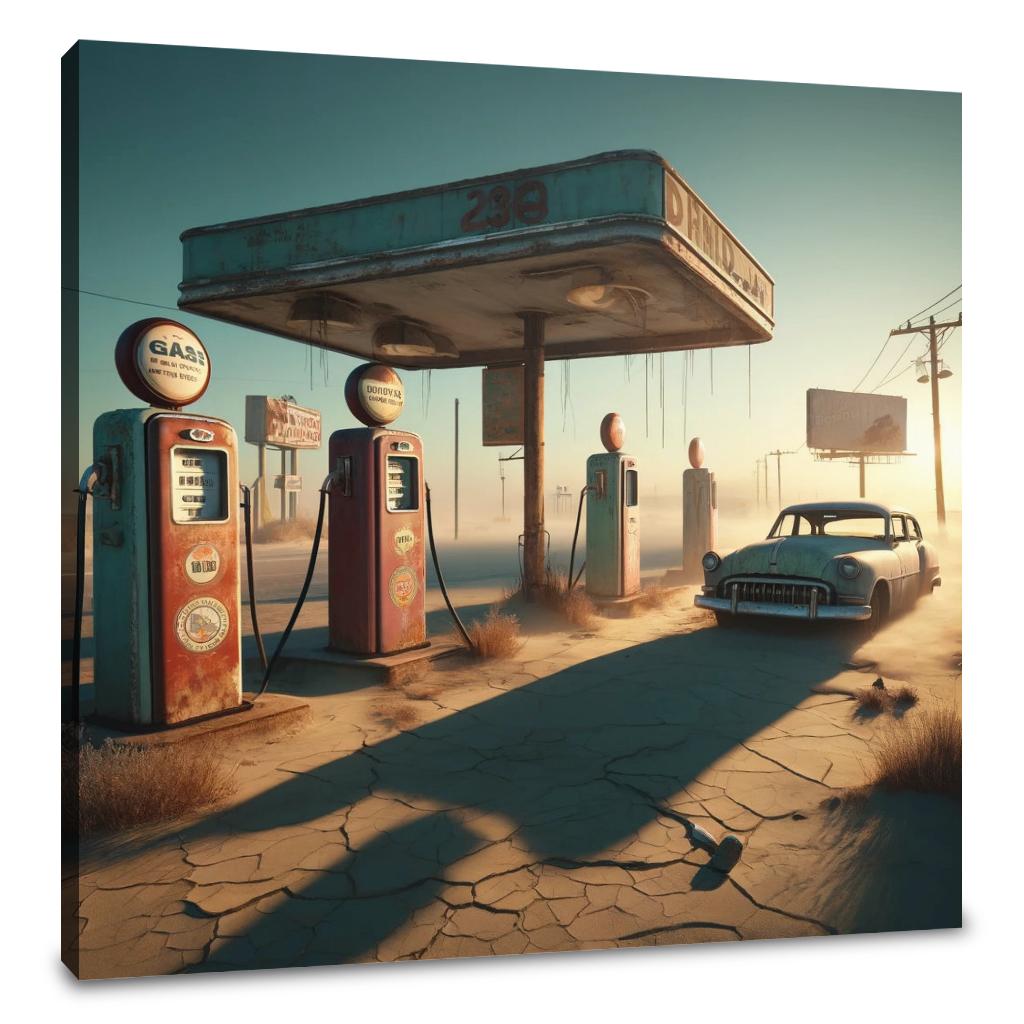 Last Stop Gas Station Canvas