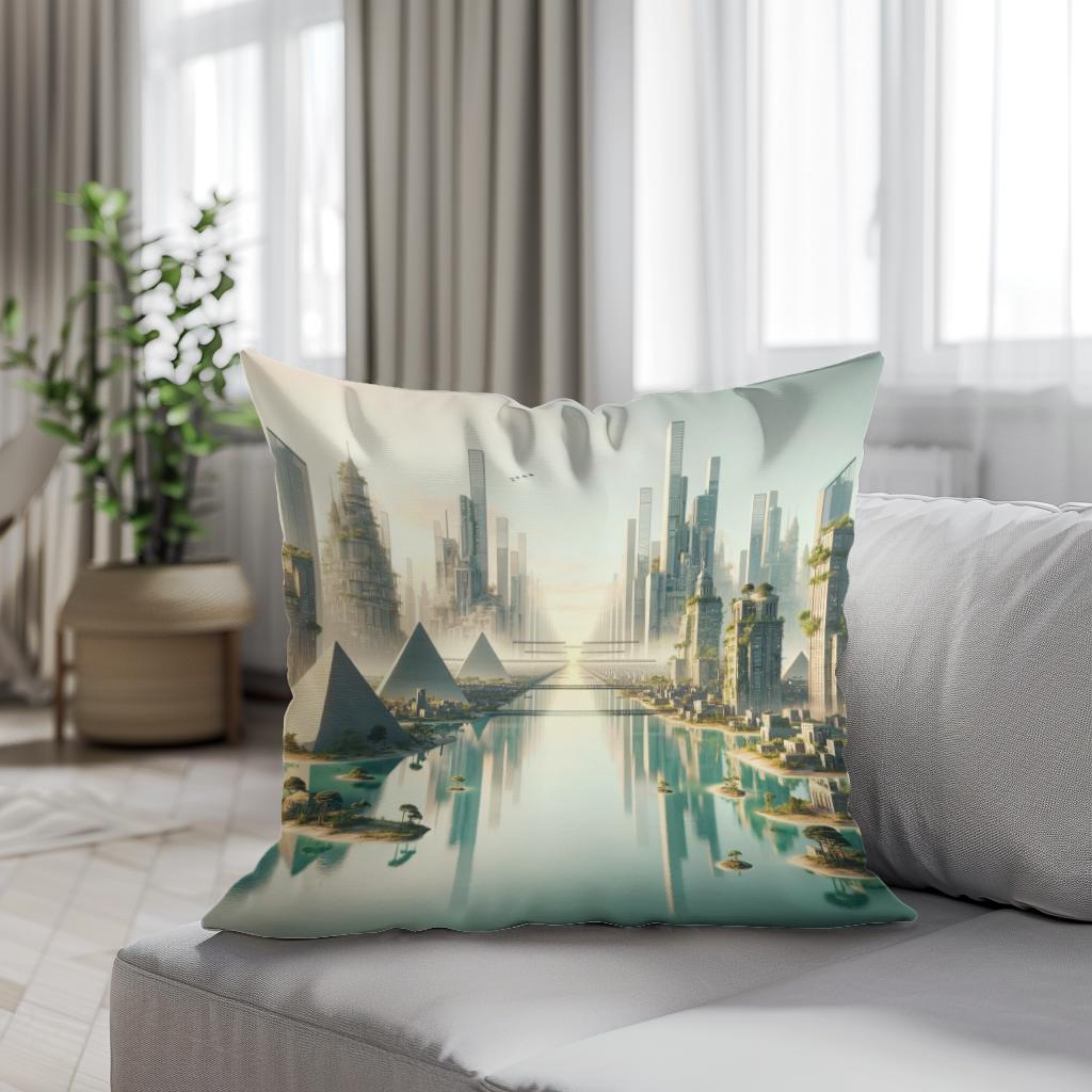 Timeless City Reflections Cotton Cushion