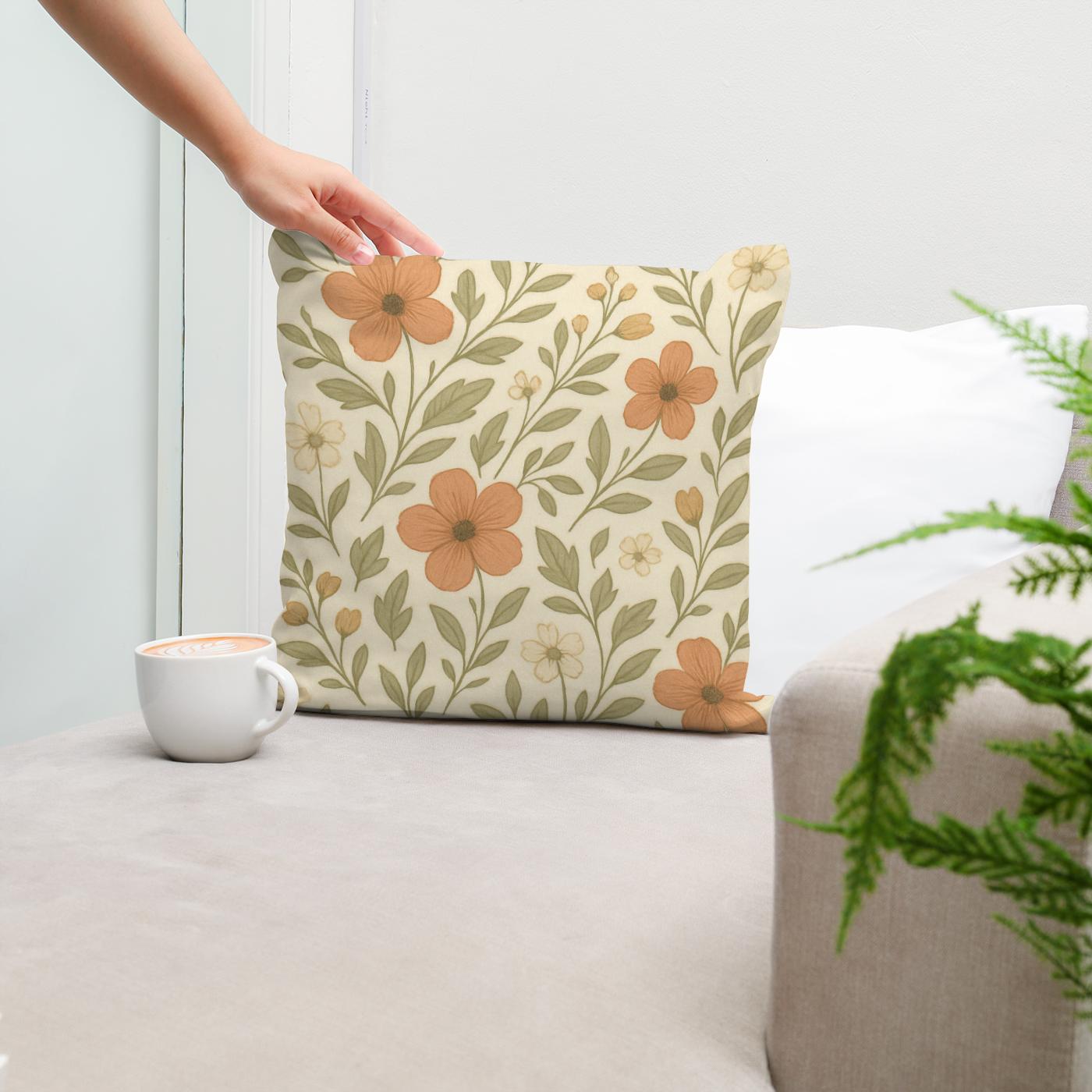 Terracotta Bloom Cotton Cushion