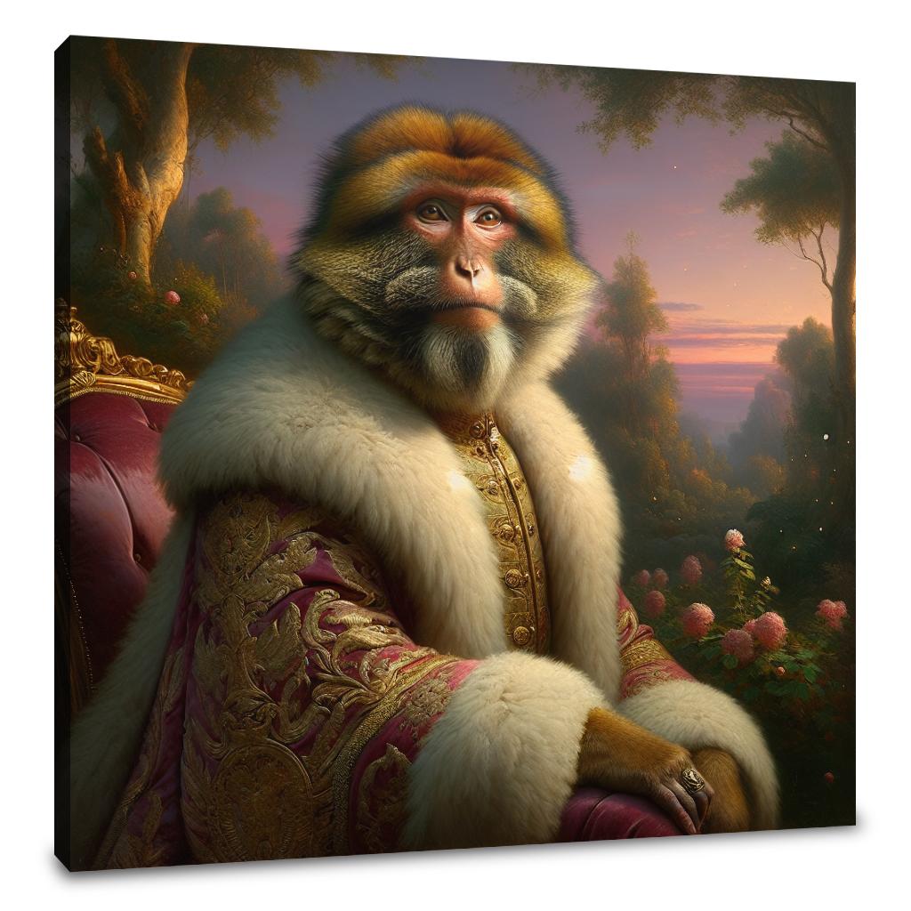 Regal Macaque Majesty Canvas