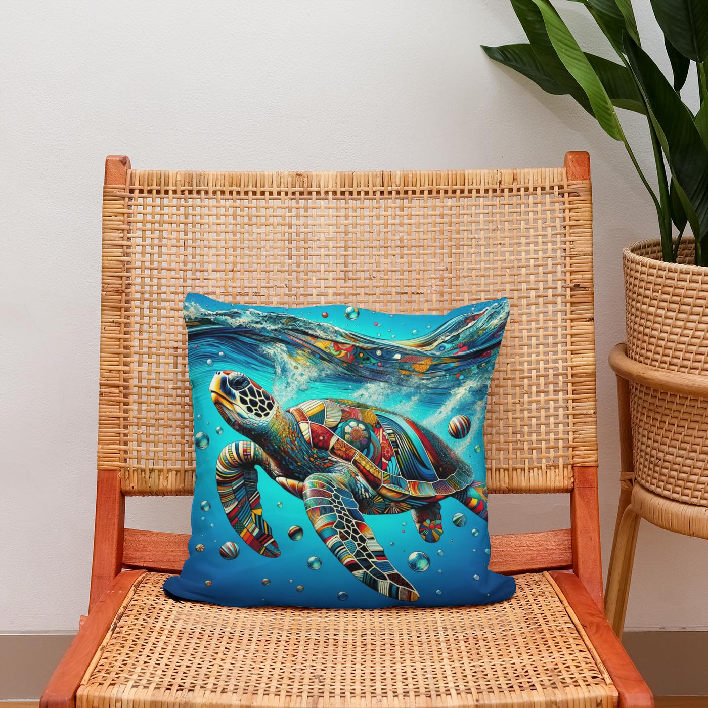 Pop Sea Turtles Cotton Cushion