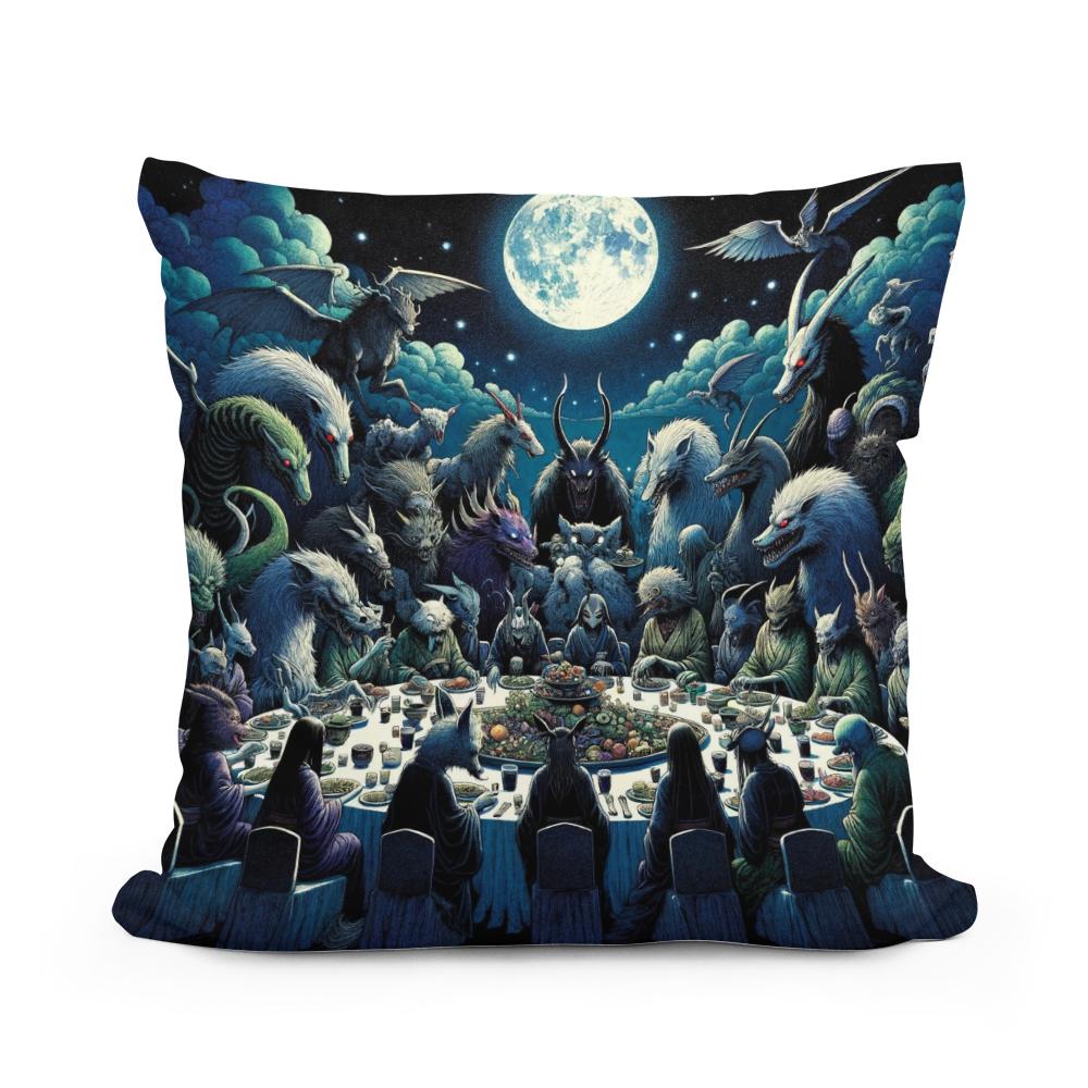 Banquet of the Yokai Cotton Cushion