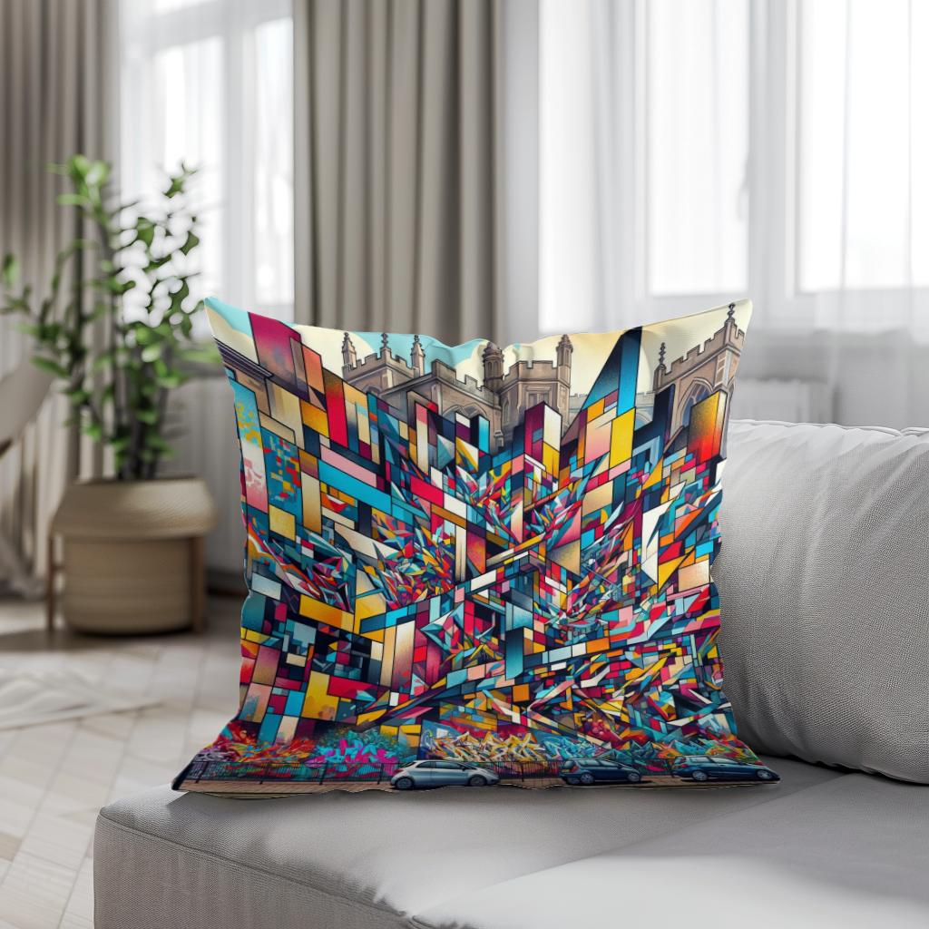 Bristol Cubist Streets Cotton Cushion