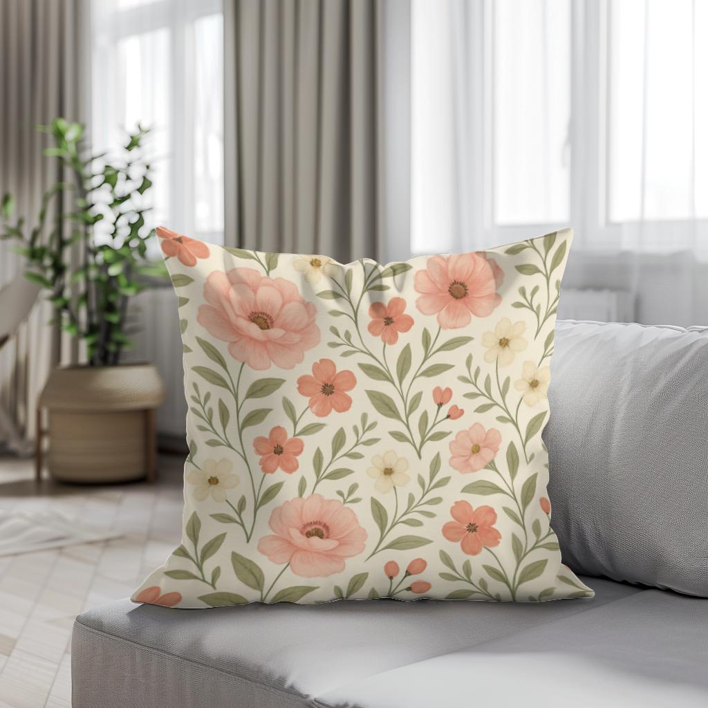 Blush Meadow Cotton Cushion