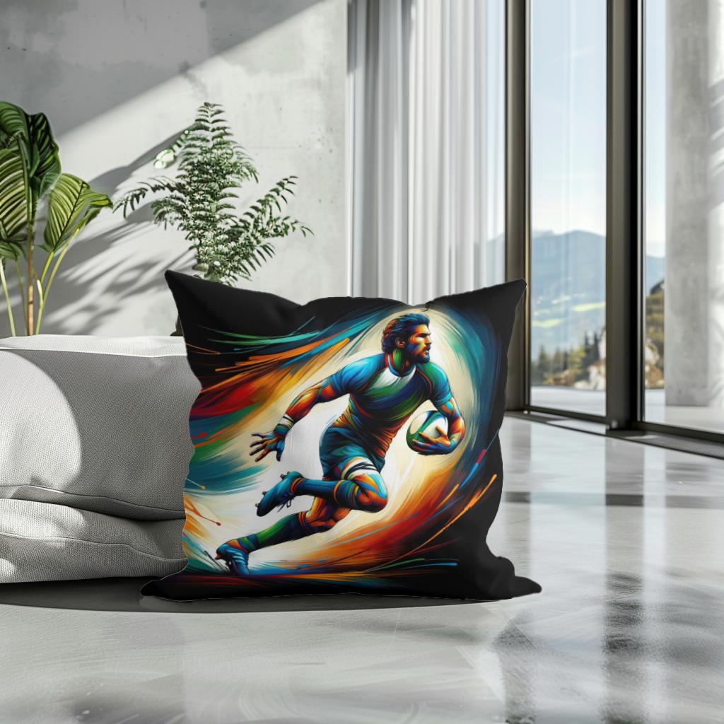Rugby Action Cotton Cushion