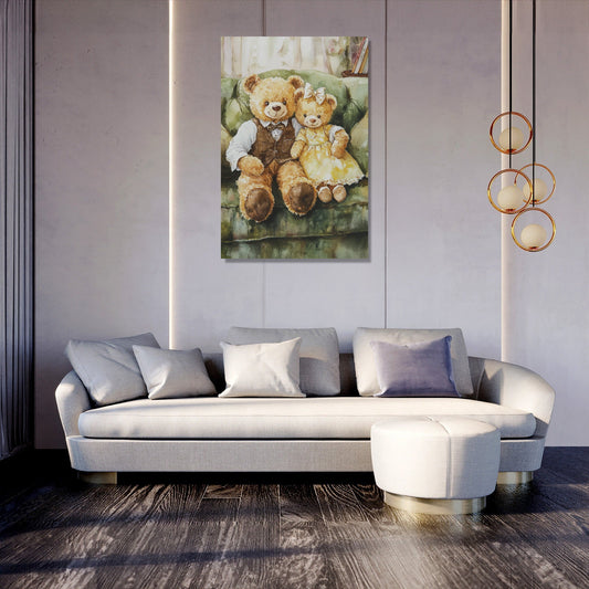 Romantic Teddy Bears Canvas