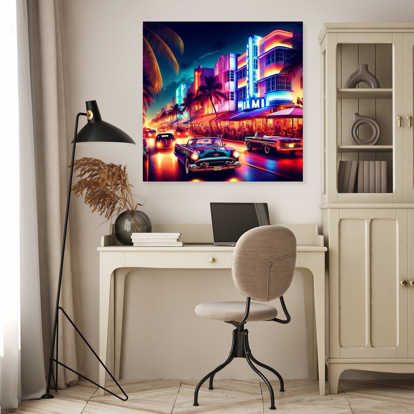 Miami Neon Majesty Canvas
