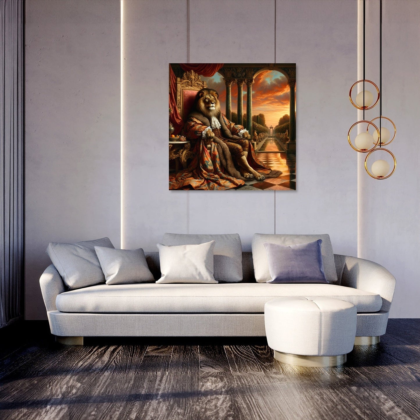 Regal Lion's Kingdom Sunset Canvas