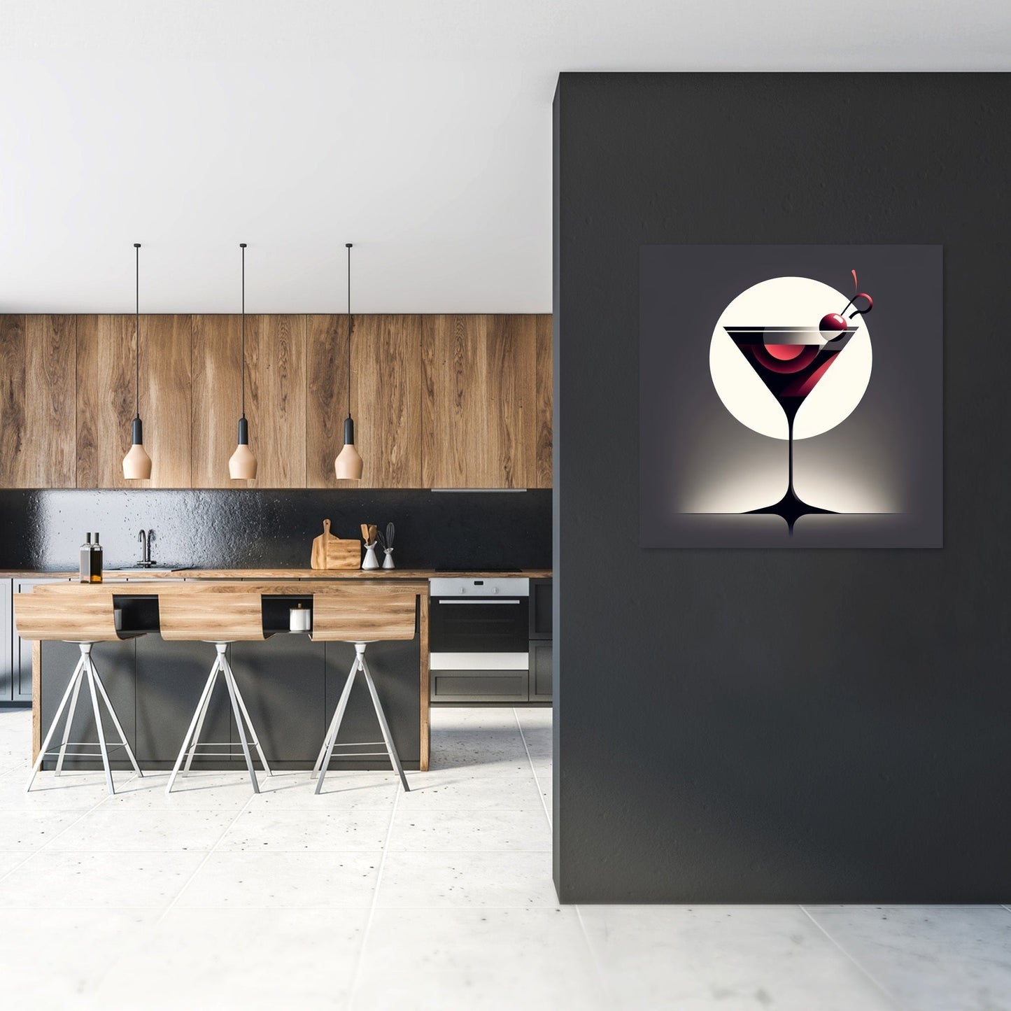 Manhattan Cocktail in Minimal Style Canvas