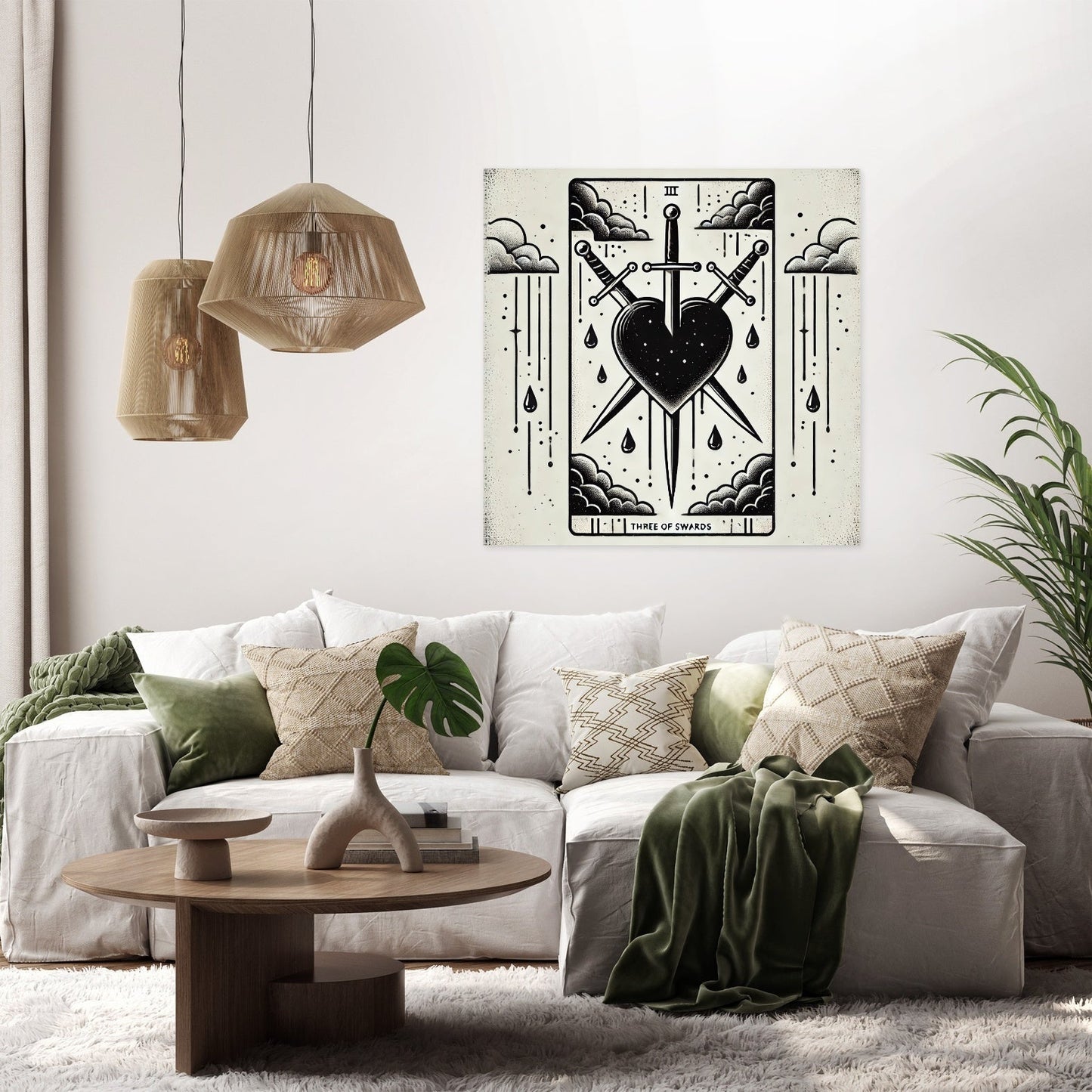 Three of Swords Canvas