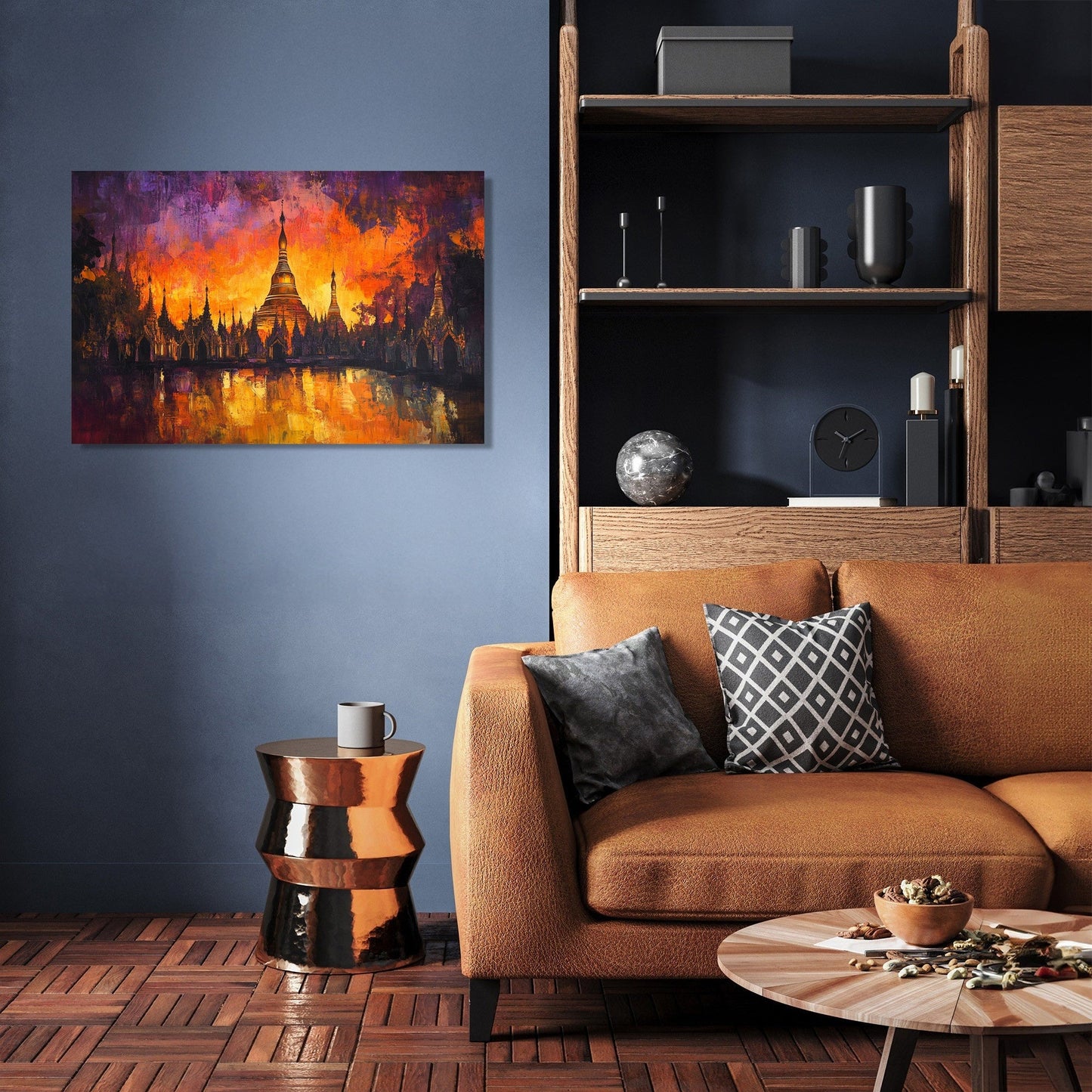 Shwedagon Sunset Reflection Canvas