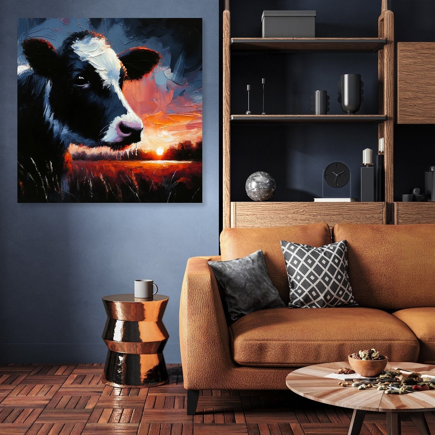 Dusk Solitude Cow Canvas