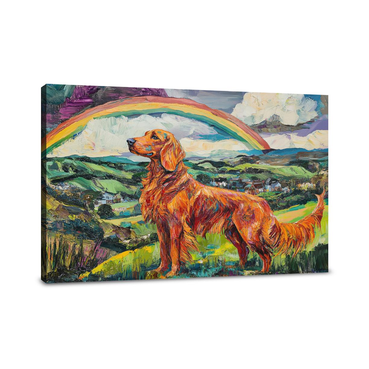 Irish Setter Rainbow Canvas