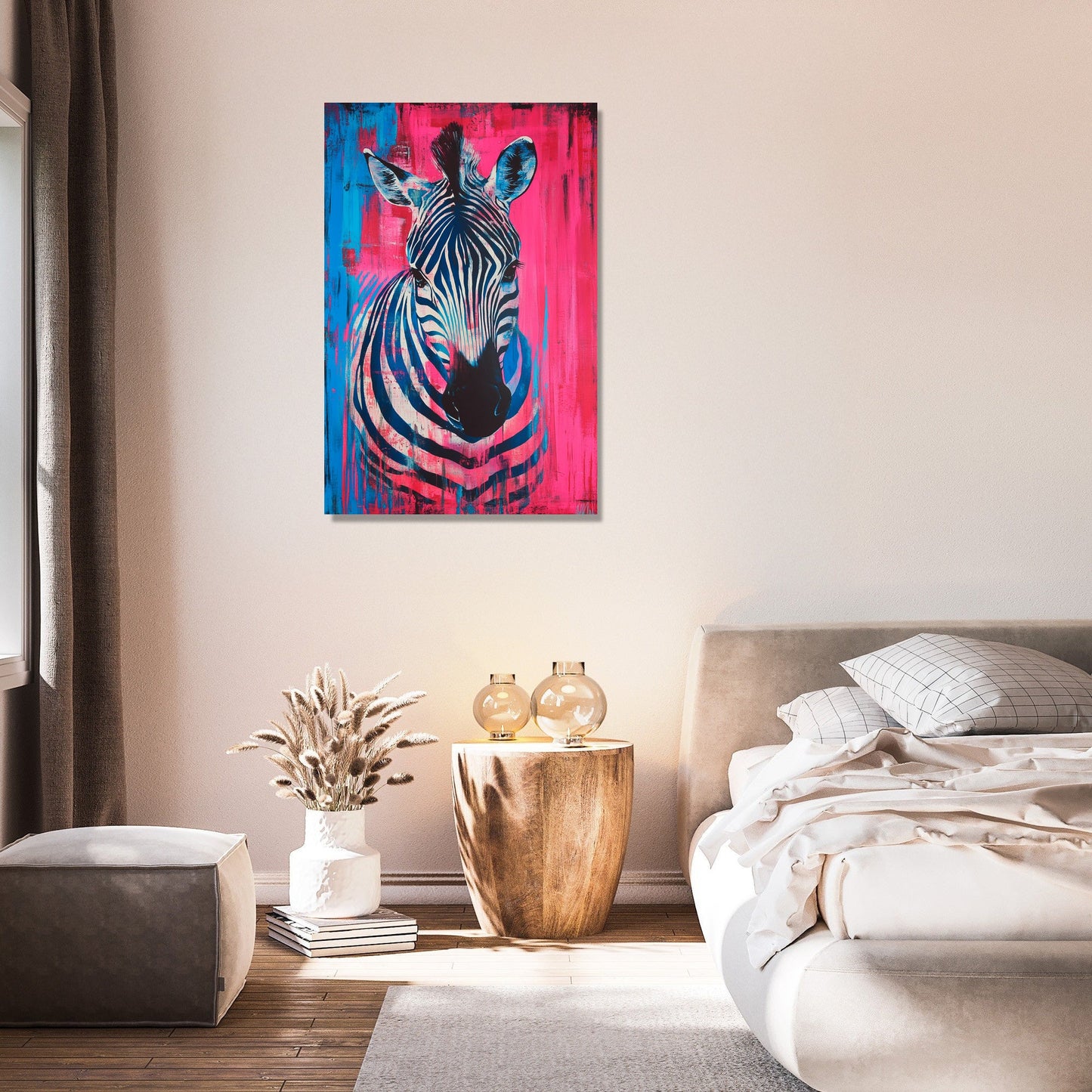 Vibrant Zebra Dance Canvas