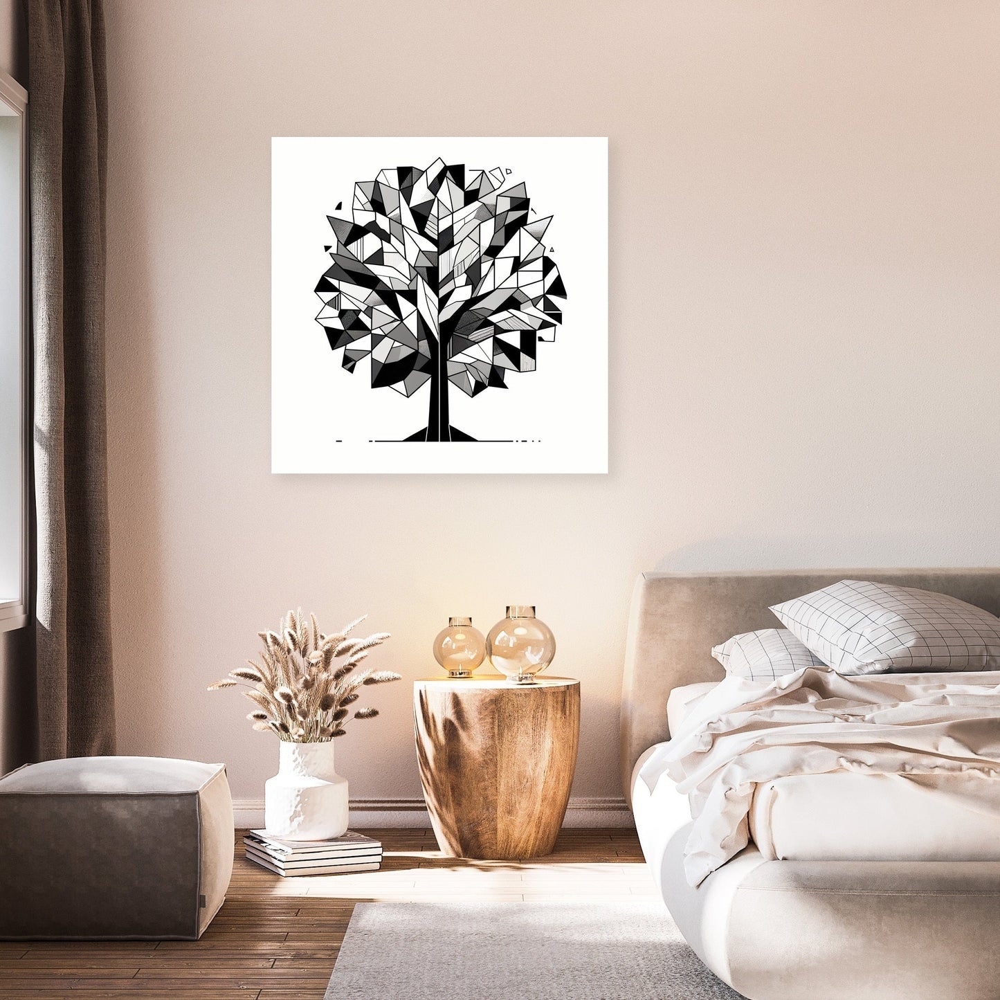 Cubist Tree Silhouette Canvas