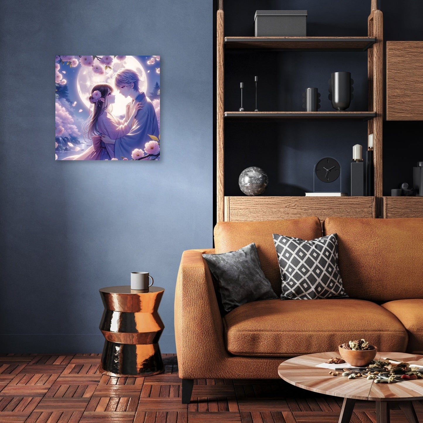 Moonlit Blossom Embrace Canvas
