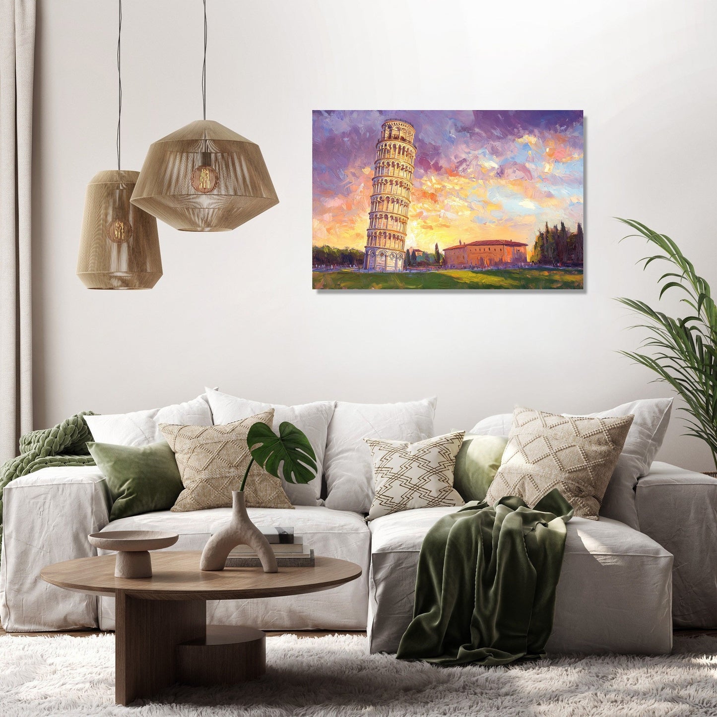 Pisa Sunset Romance Canvas